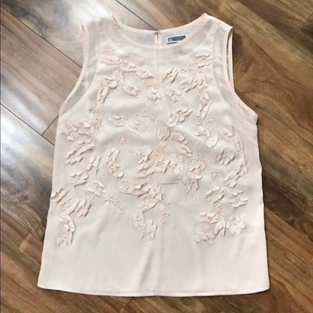 Chelsea28 Pale Pink Beaded Embellished Top size XS